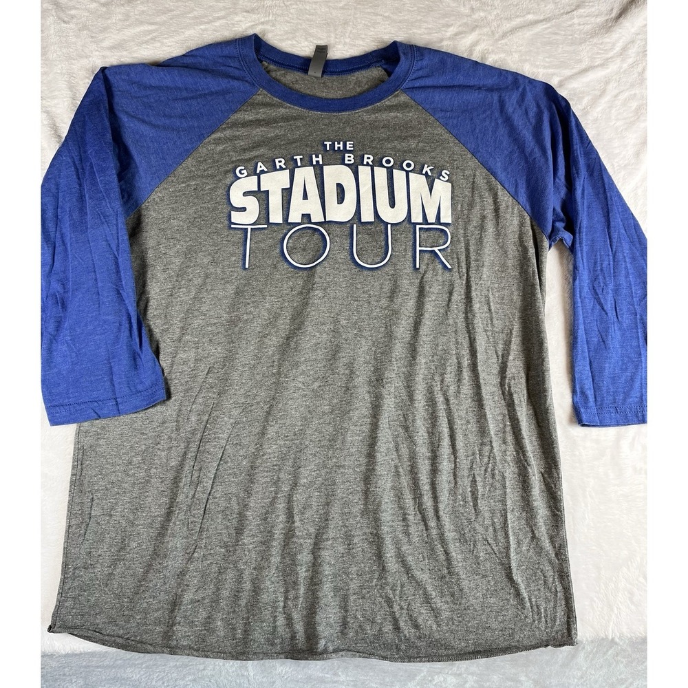 Garth Brooks Stadium Tour Raglan Shirt Unisex Lg 3/4 Baseball Graphic Tee Music‎